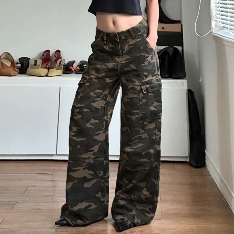 New Camouflage Style Women Loose Jeans