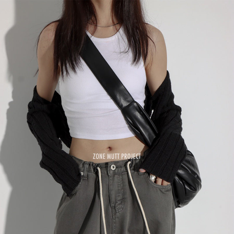 Large Capacity Soft Leather Tote Bag Minimal Chic Shoulder Crossbody