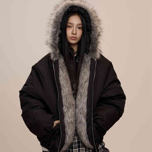 Furr Inside Warm Womens Hooded Jackets