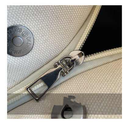 Trendy Canvas Bucket Messenger Bag – Versatile Street Style Shoulder Bag for Women 2025