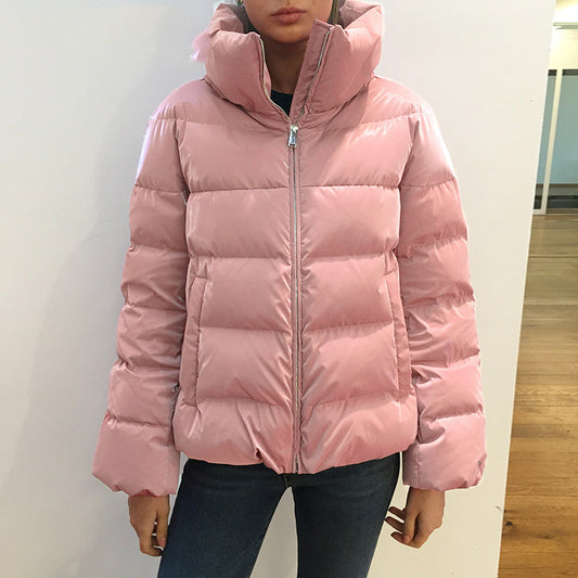 Small Fragrant Wind Stand-Up Collar Puffer Jackets – Cozy Winter Outfit Layering