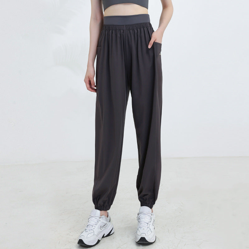 Fashion Loose High-Waist Yoga Trousers – Comfortable Relaxed Fit Pants