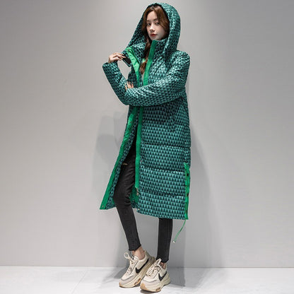 Womens Cotton Padded Long Over Knee Parka Coats