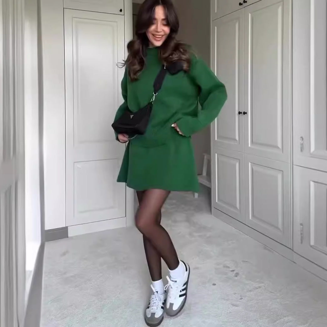 Korean-Inspired Two-Piece Sweater & Skirt Outfit Set | Casual Style 2025 Aesthetic