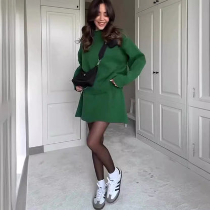 Korean-Inspired Two-Piece Sweater & Skirt Outfit Set | Casual Style 2025 Aesthetic