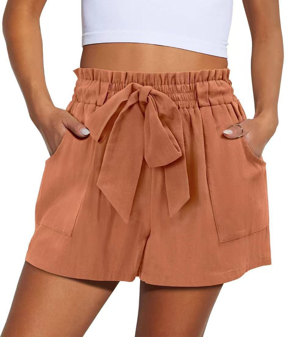Cotton-Linen Blend Mid-Thigh Shorts Women – Casual Summer Outfit