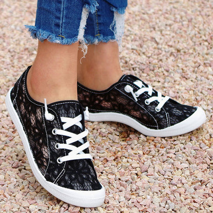 Women’s Lace Flats | Breathable Summer Mesh Shoes