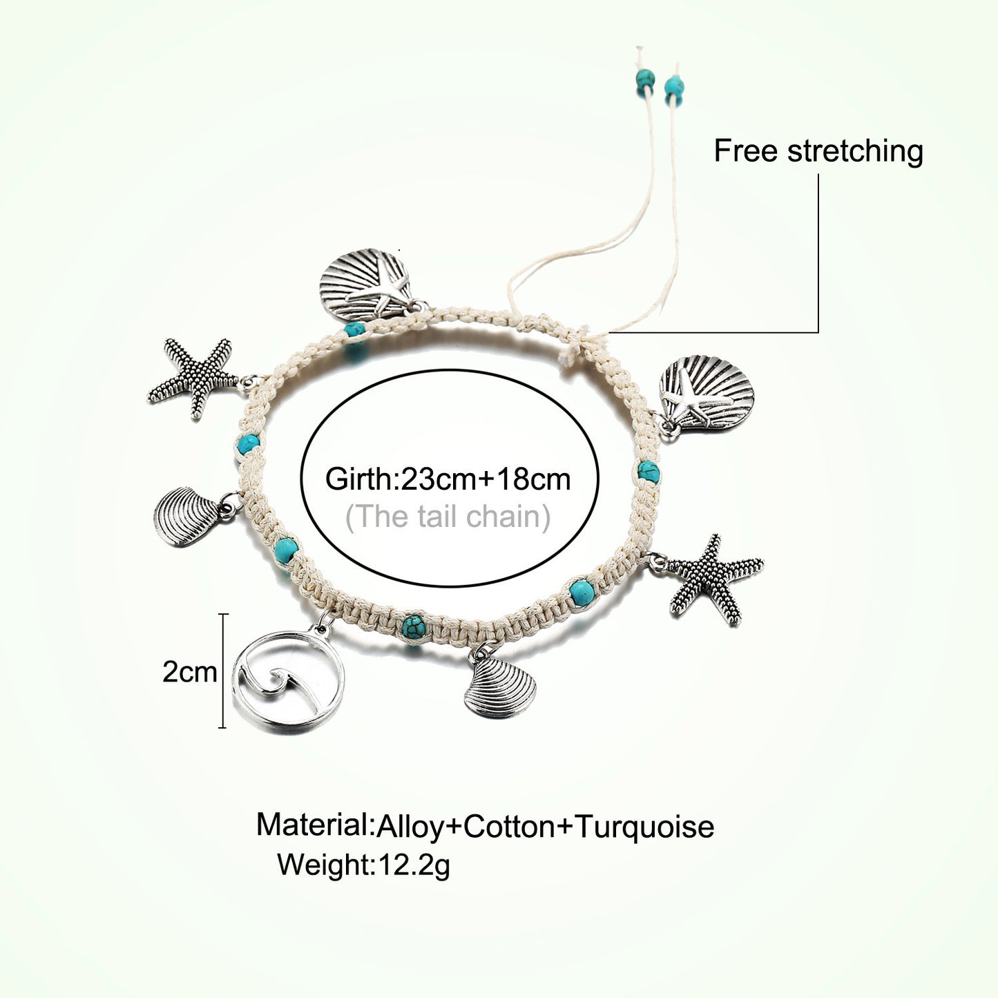 Starfish Beaded Adjustable Ankle Bracelets