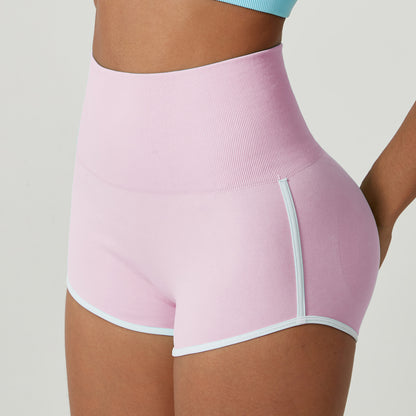 Contrast Color Peach Hip Hot Pants Women – Stylish Activewear Shorts