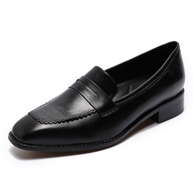 New Womens Soft Leather English Style Loafers Shoes