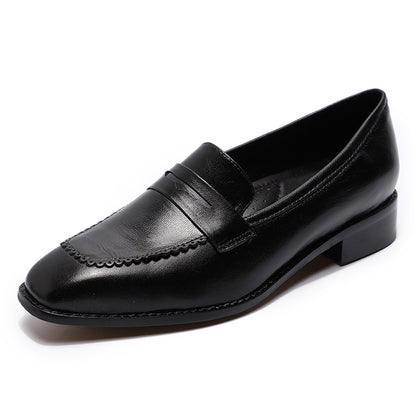 New Womens Soft Leather English Style Loafers Shoes