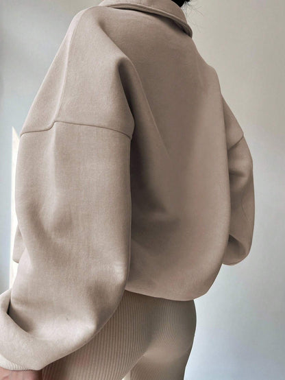 Simple Front Zipper Sweatshirt – Everyday Essential