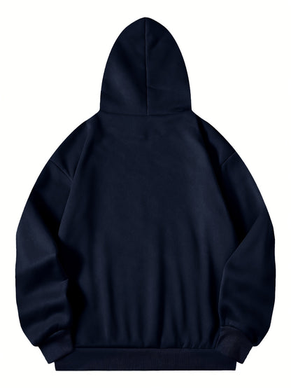 Men’s “DOG MOM” Letter Print Hoodie – Street Style Pullover with Kangaroo Pocket