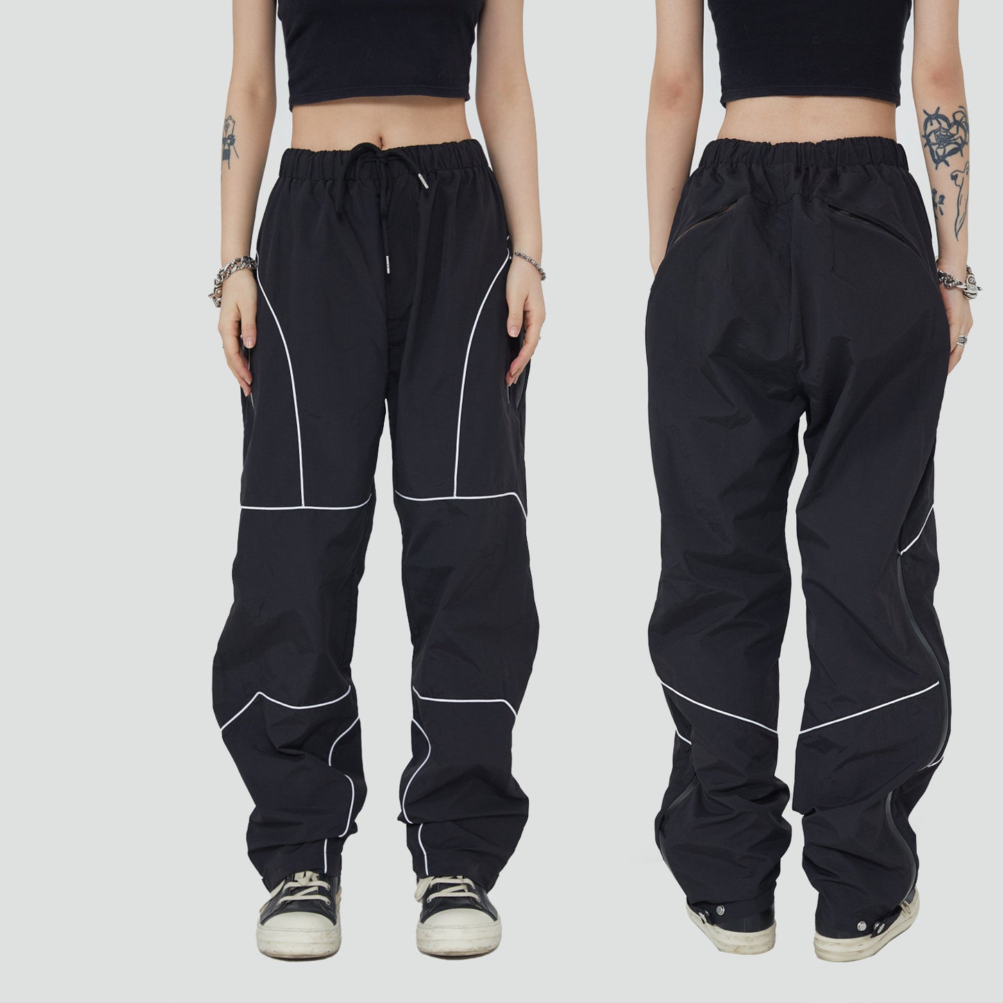 Unisex Full-Zipper Loose Fit Street Pants – Urban Casual Wear