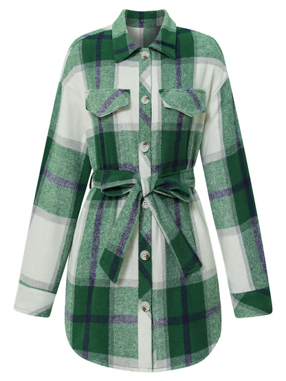 Women's Single-Breasted Plaid Coat – Coats Outfits Women & Casual Japanese Korean Style