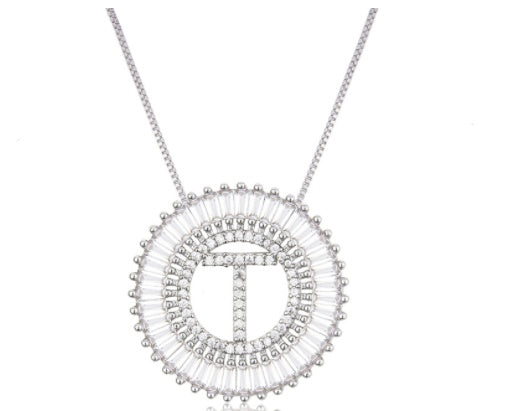 A Z Letter 6mm Imitation Pearls Necklace For Women