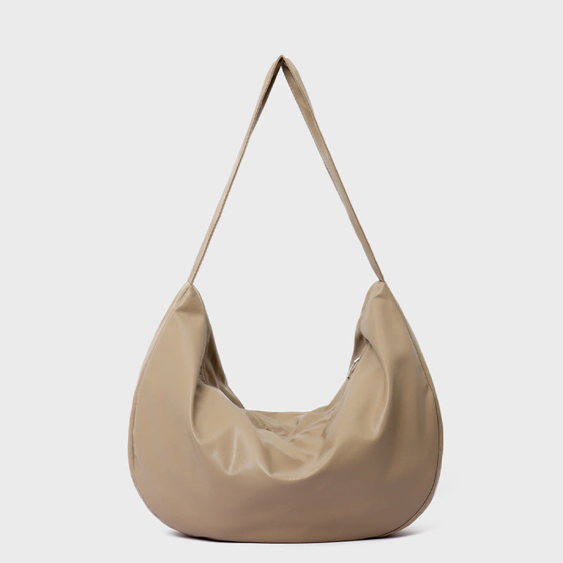 Large Capacity Soft Leather Tote Bag Minimal Chic Shoulder Crossbody