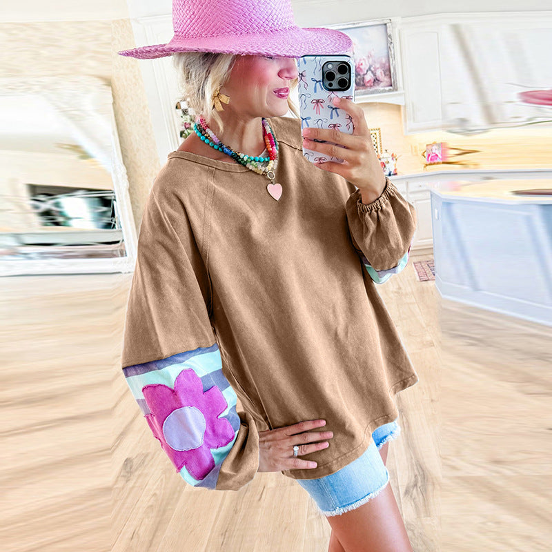 Floral Loose Pullover Sweater – Casual Japanese & Korean Style