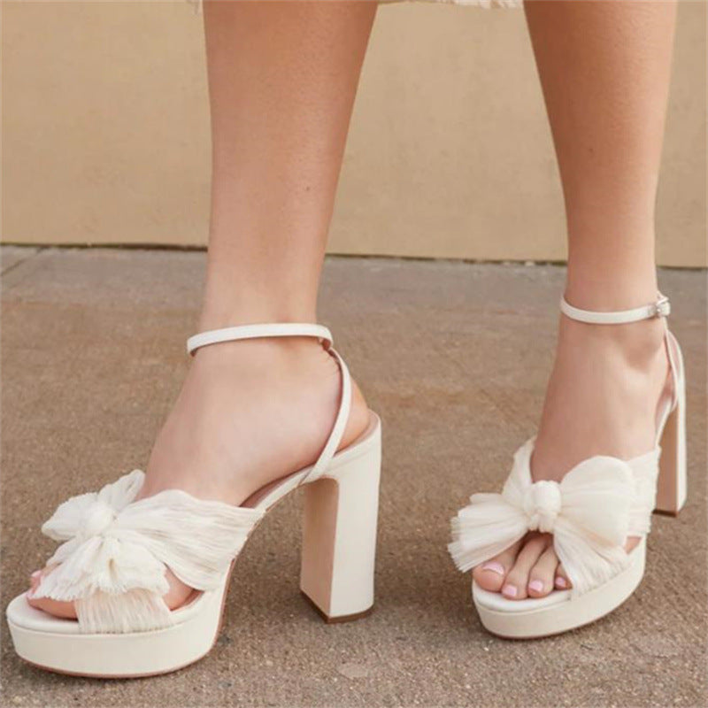 Casual Bowknot Design High Platform Women Sandals