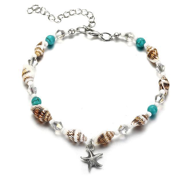 Starfish Beaded Adjustable Ankle Bracelets