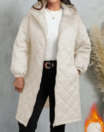 Elegant Hooded Zipper Cotton Puffer Jackets – Coats for Women Casual & Winter Outfits