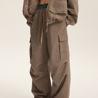 Unisex Retro Baggy Straight Trousers – Mid-Waist Casual & Streetwear Pants