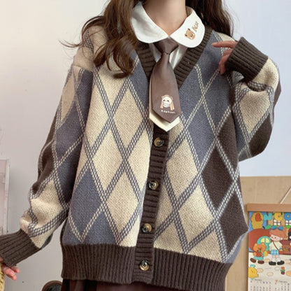 Colorful Knit Cardigan Coat for Effortless Cozy Chic Autumn Street Style