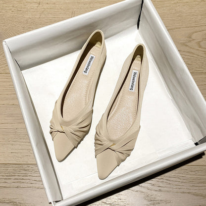 Fashion Pointed Flat Pumps | Elegant Satin Flats for Women