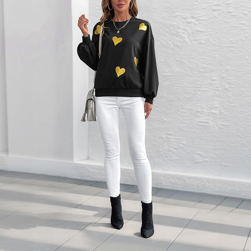 Sweet Heart Print Cotton Sweaters – Cozy Love Vibes for Fall & Winter