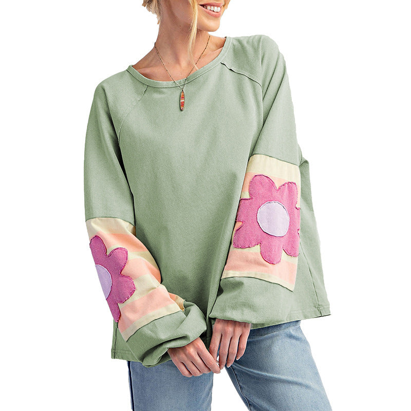 Floral Loose Pullover Sweater – Casual Japanese & Korean Style