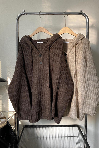 Hooded Rope Pullover – Cozy & Comfy Loose-Fit Style