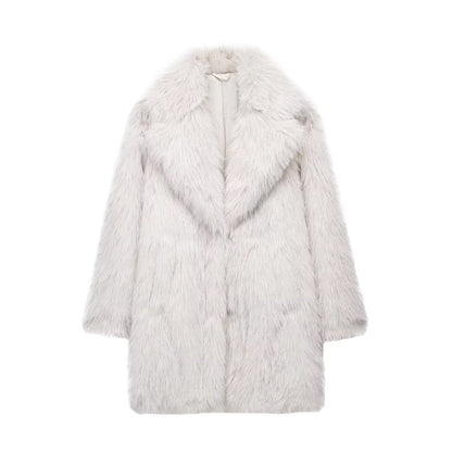 Fresh Warm Thick Artificial Fur Collar Women Winter Coats