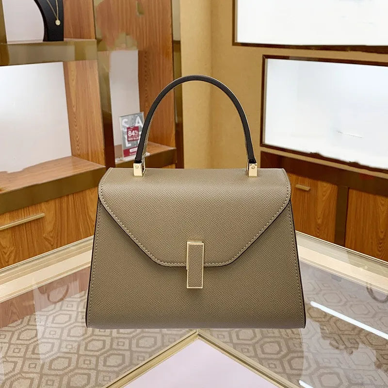 Office Ladies PU Leather Tote Handbag – Fashion Design Messenger Bag for Women, Elegant Flap Shoulder Crossbody Bag