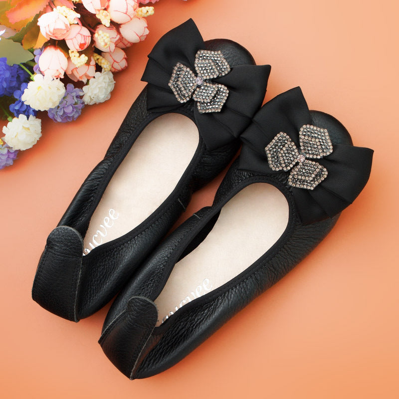 Womens Crystal Ribbon Design Transparent Low Heel Summer Shoes