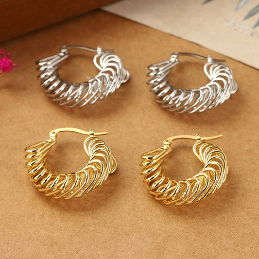 Earrings Elegant Clip-On Hoop Twist Design Jewelry Accessories Trend 2025