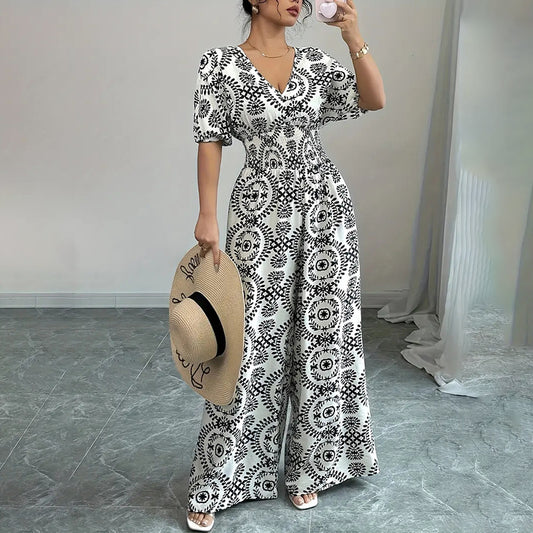 Summer Streetwear Style Casual Wide Leg Jumpsuits Overall