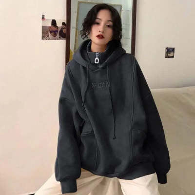 Embroidered Korean Style Hoodie – Cozy & Cute for Autumn/Winter