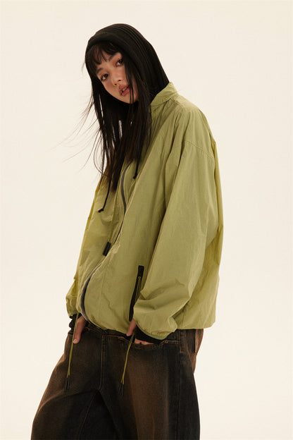 Stand Collar Sun Protection Trip Wear Style Thin Jacket