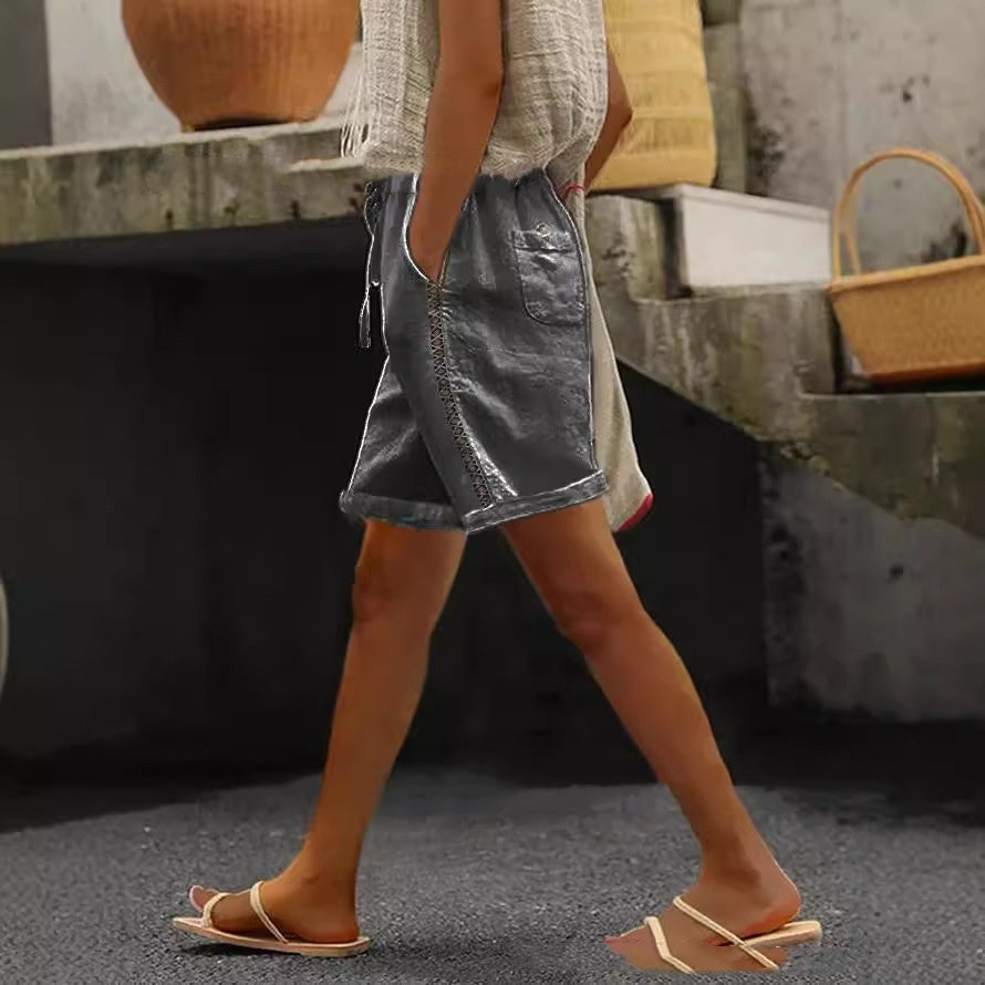 Korean-Style Lace Trim Shorts Women – Chic Summer Streetwear Outfit