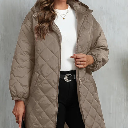 Elegant Hooded Zipper Cotton Puffer Jackets – Coats for Women Casual & Winter Outfits