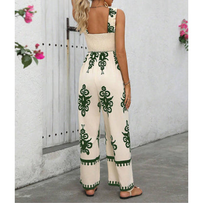 Bohemian Wide-Leg One-Piece Jumpsuit for Women – Breezy Summer & Beach Outfit