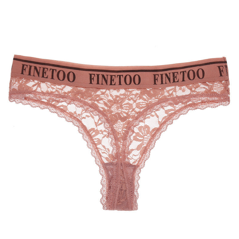 Low-Waist Lace Thong Panties – Cotton-Lined Briefs with Breathable Comfort & Everyday Elegance