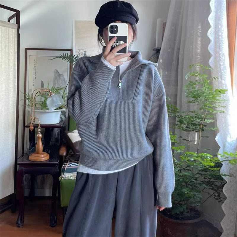 Women's Loose Fit Knit Pullover – Casual Everyday Sweater