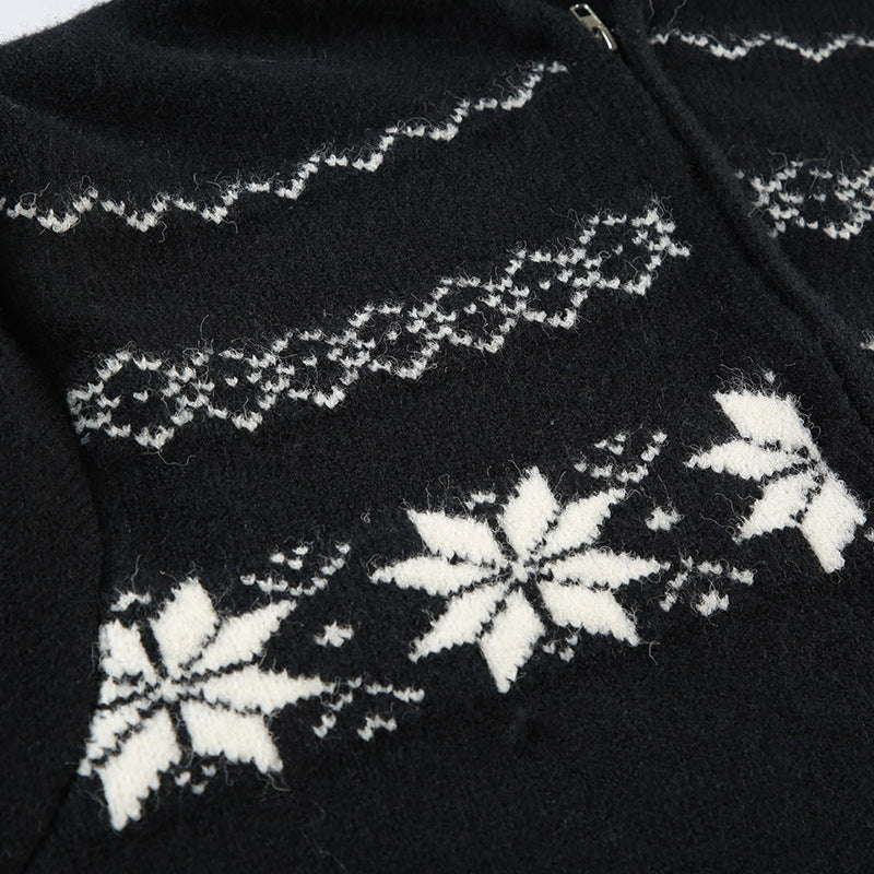 Simple Geometric Casual Cardigan Sweater for Women – Loose Pullover, Cozy Fall & Winter Outfit