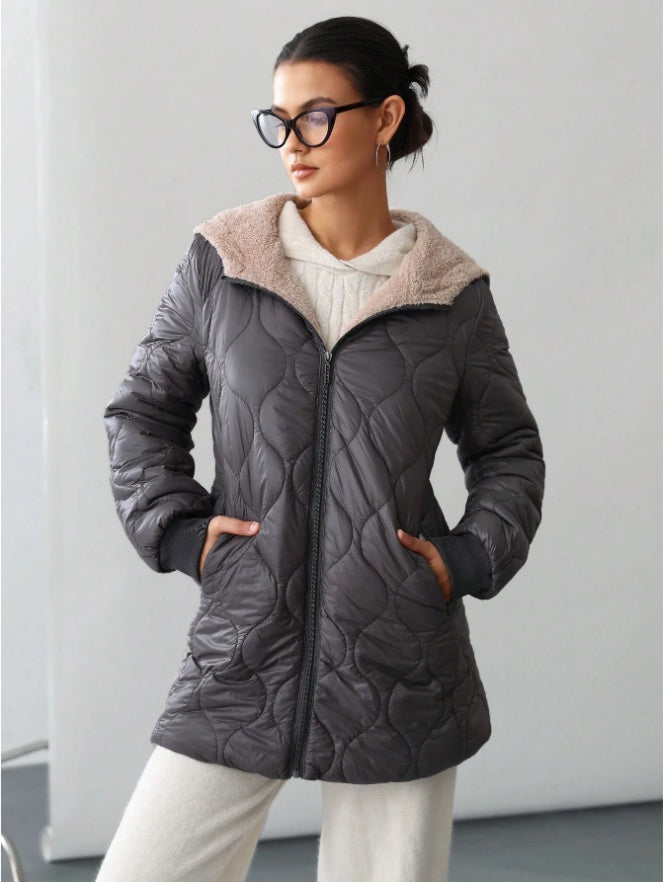 Casual Quilted Loose Hooded Padded Coat – Puffer Jackets for Women Winter & Cozy Outfits