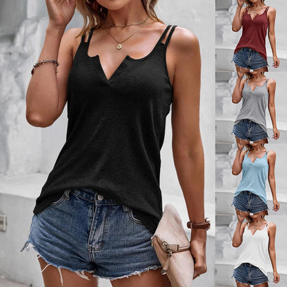 V-Neck Backless Camisole for Women – Slim-Fit Summer Streetwear Top