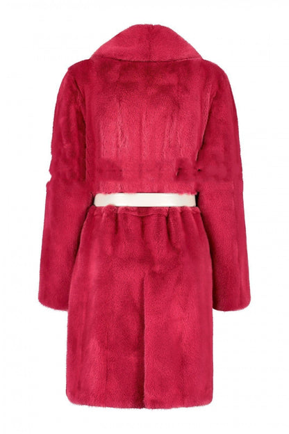 Red robe with a white shirt underneath on a white background