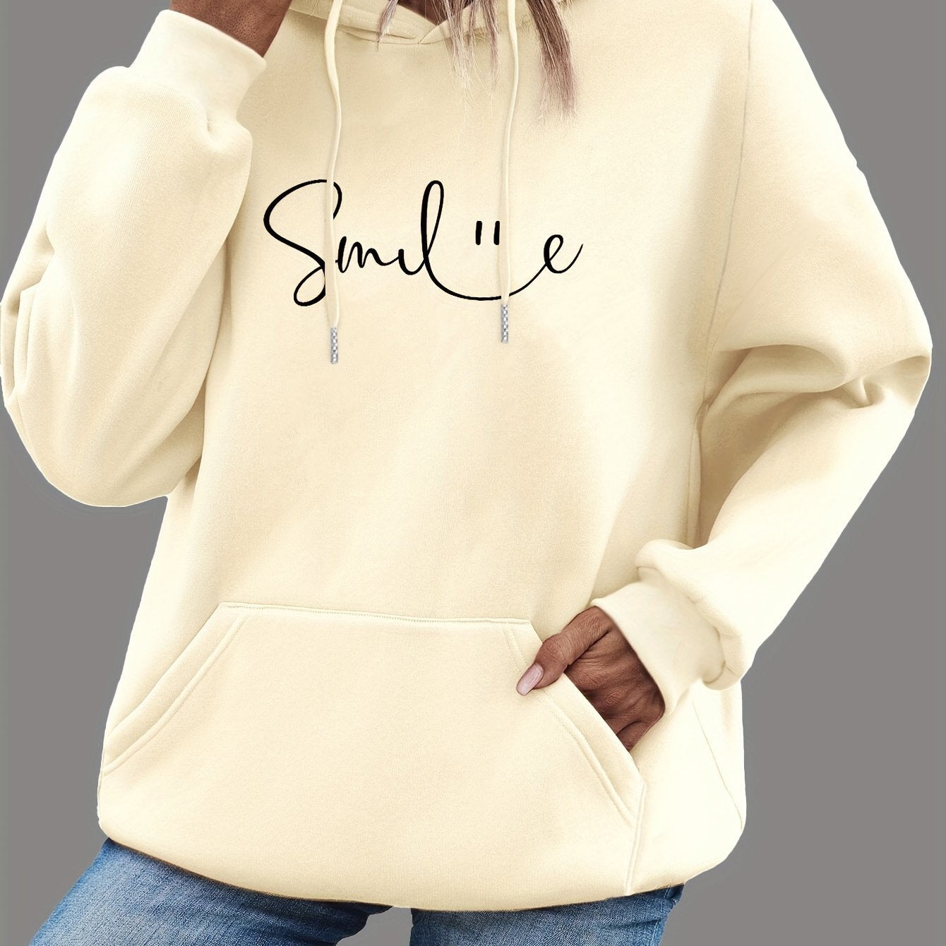 Womens Always Smile Stay Positive Casual Hoodies