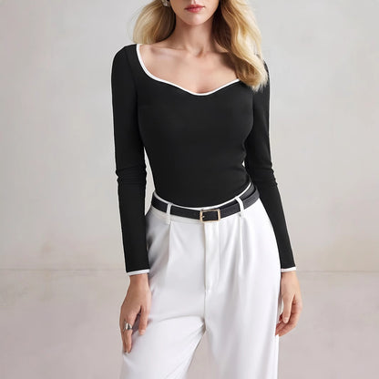 Women Casual Long Sleeve T Shirts Spring Autumn Solid Slim Fit Pullovers Streetwear Base Tees For Women