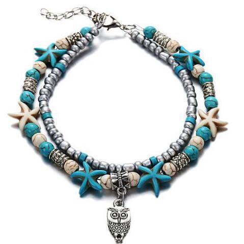Starfish Beaded Adjustable Ankle Bracelets